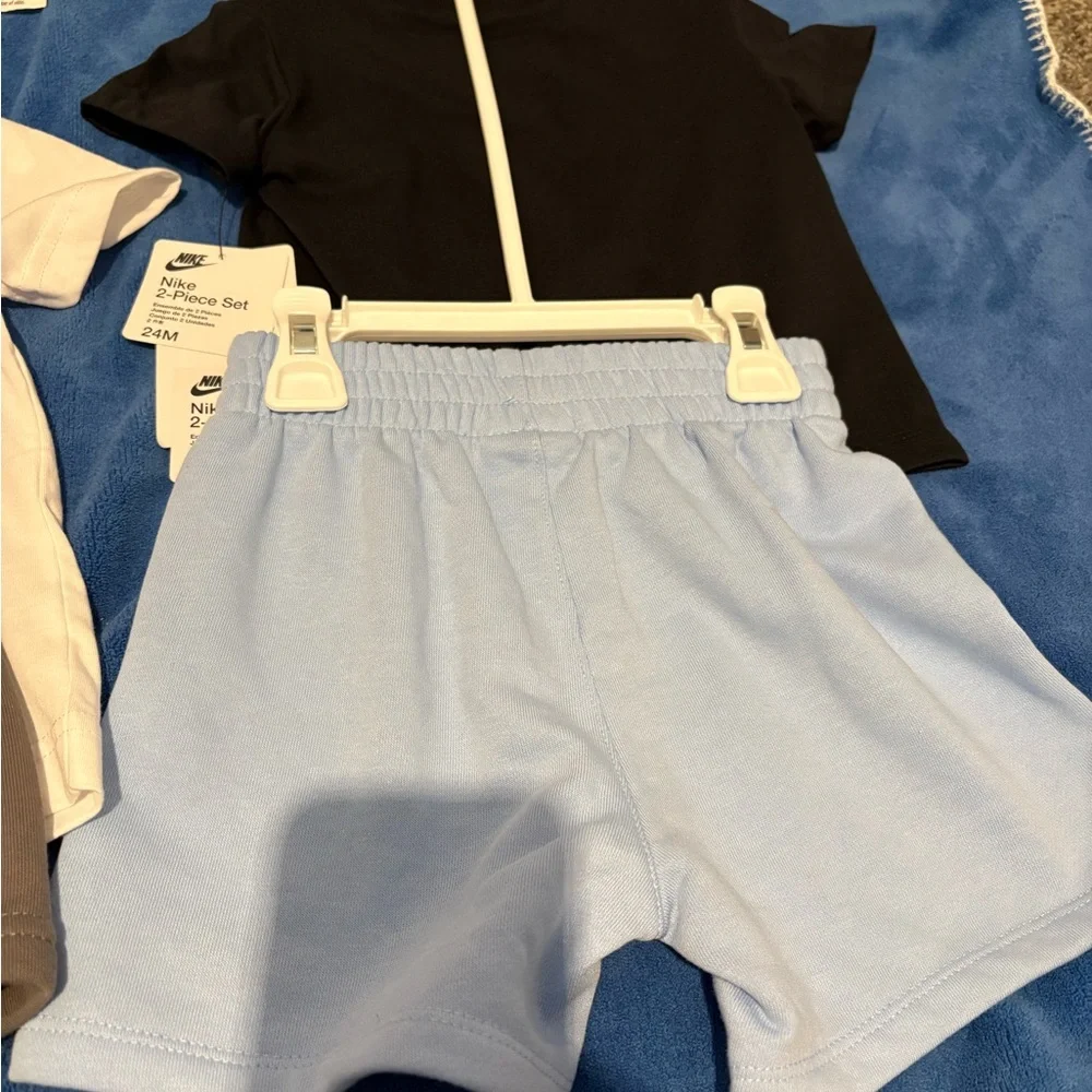Bundle - Nike Kids Graphic Tee and Shorts Sets — White, Black, Gray & Light Blue - Picture 5 of 10
